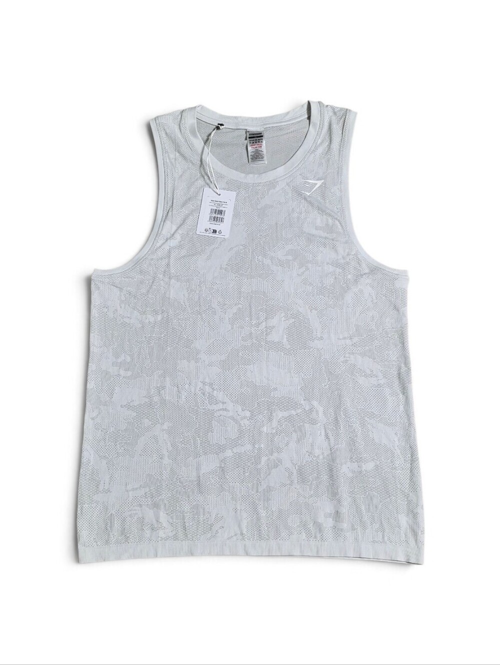Gymshark Geo Seamless White Tank Slim Fit Size XL